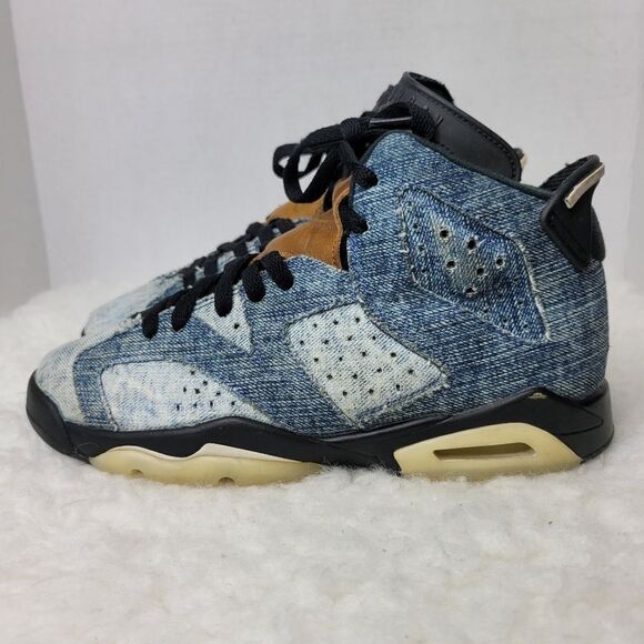 Nike Air Jordan 6 Sneaker Mens Size 6 Retro “Washed Denim” CV5489-401 Shoes - Picture 2 of 10